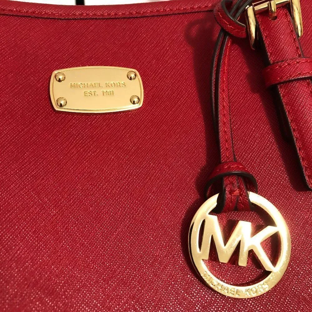 ‎Michael Kors Jet Set Medium Tote Bag Red